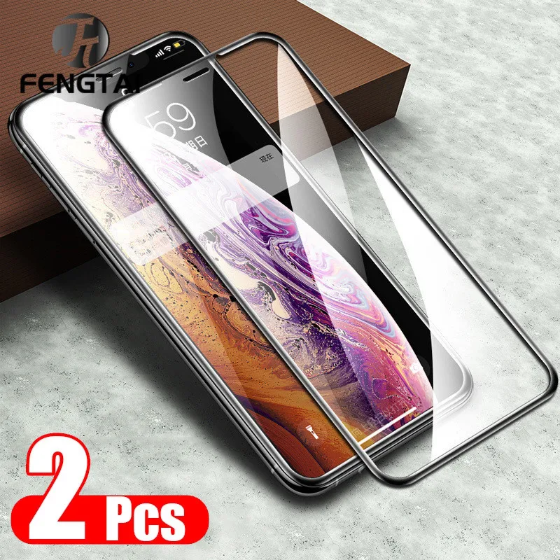 Закаленное стекло с подушкой безопасности для iPhone 12 11 Pro mini Xr XS Max SE 2020 8 7 6 s Plus