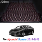 Кожаные коврики на заказ для багажника автомобиля Hyundai Sonata 2015-2018, коврик для заднего багажника, поднос, ковер, подкладка для груза, автомобильные аксессуары