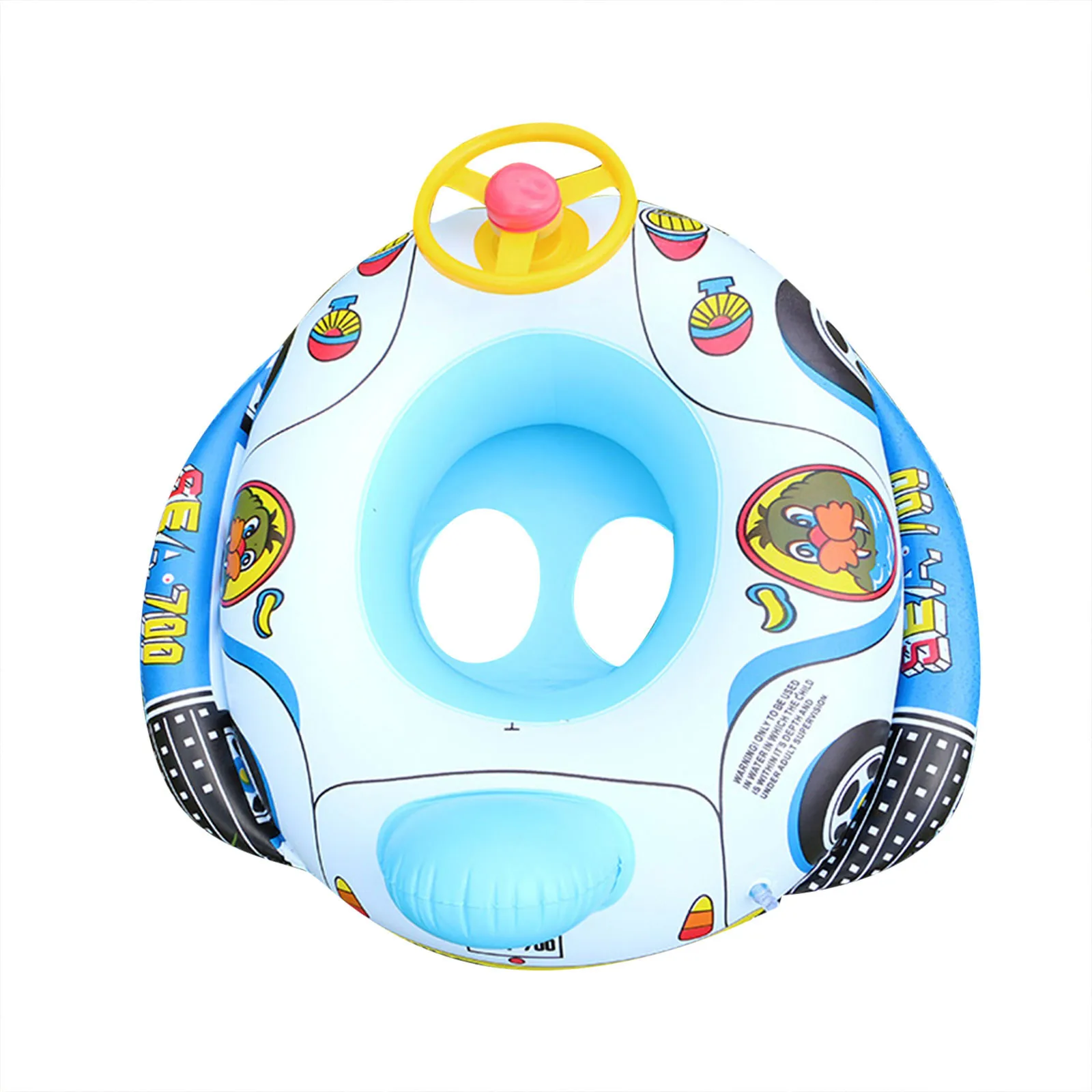 

2021 Summer Baby Inflatable Pool Ring Swim Seat PVC Float Boat Children Swim Pool Toys Car-shaped With Wheel Horn For Kids Mar25