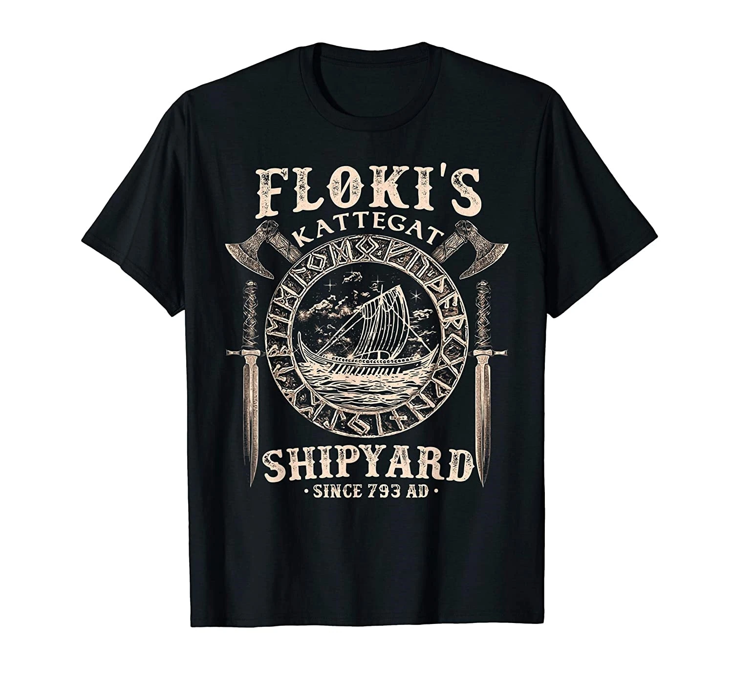 

Flokis Shipyard Kattegat Viking Ship And Sword Tshirt Gift(1)