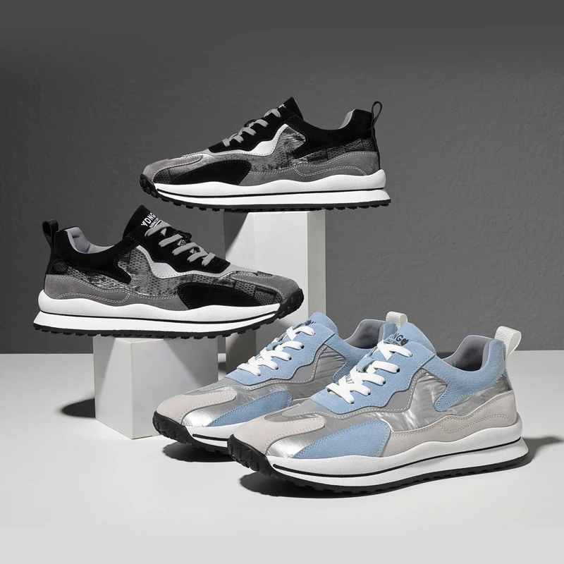 

Men's autumn winter leather casual shoes height increasing platform shoes casual light running sport shoes men dress shoes
