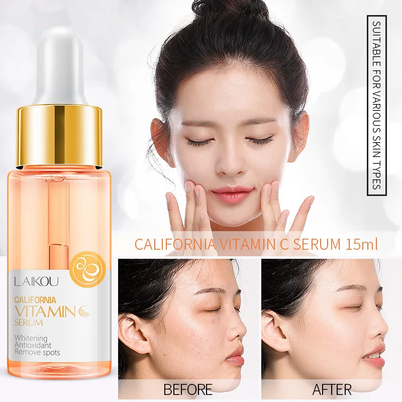 

LAIKOU Vitamin C Face Serum Hyaluronic Acid Moisturizing Acne Removal Essence Whitening Anti aging wrinkle Face Care Brightening