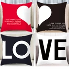 Диванная подушка, декоративная наволочка для дивана, День Св. Валентина, романтическая декоративная подушка, чехол для подушки с буквами подушки