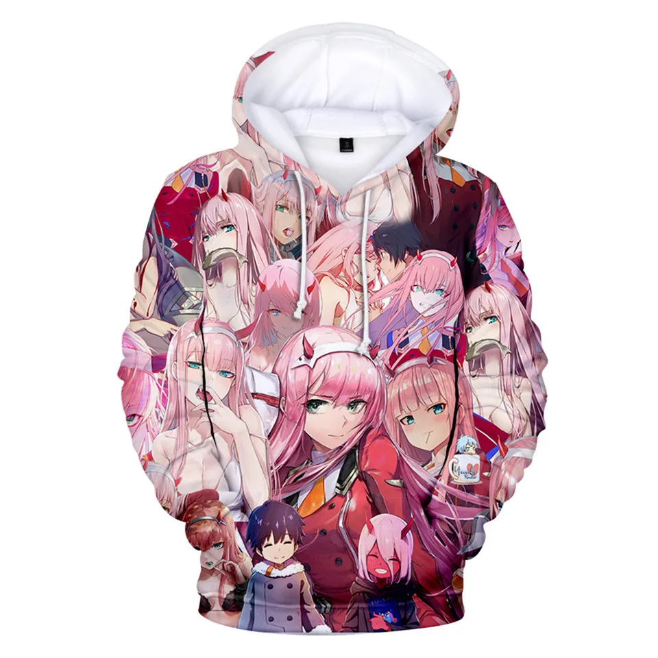 

DARLING In The FRANXX Hoodies Sweatshirt Hipster Anime Zero Two Hoody Pink Girls Face Tops Kawaii Cute Pullovers Coat Jacket