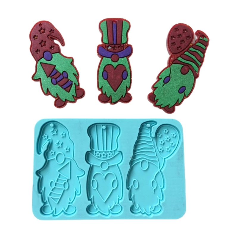 

Gnome Keychain Epoxy Resin Mold Jewelry Pendants Silicone Mould DIY Crafts Ornaments Decorations Casting Tools