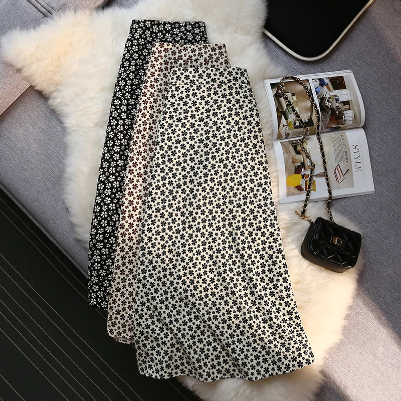 

Длинная Юбка-миди женская с цветочным принтом, на осень, K2502