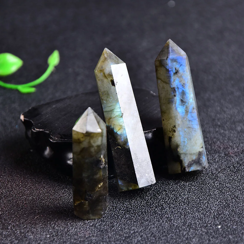 1 шт. натуральный Лабрадорит шестигранный каменная колонна КРИСТАЛЛ ТОЧКА Рейки
