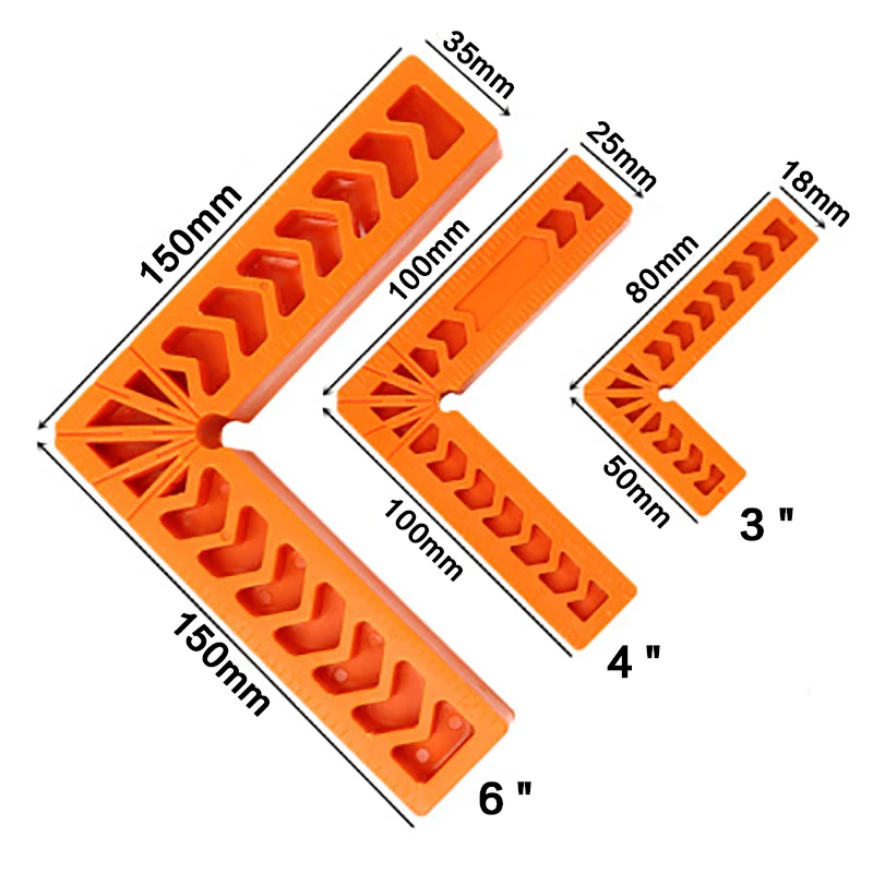 

3" 4" 6" 90 degree right angle clamp L-square holder ruler clamping squares woodworking tools
