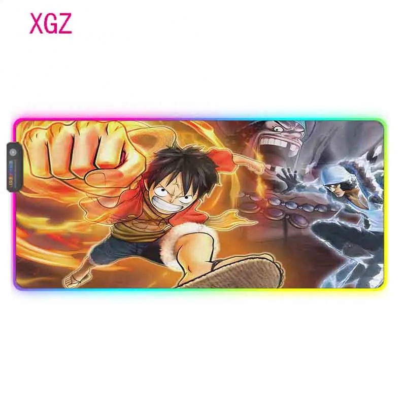 XGZ One Piece Аниме игра RGB большой коврик для мыши светодиодный геймер XXL Клавиатура