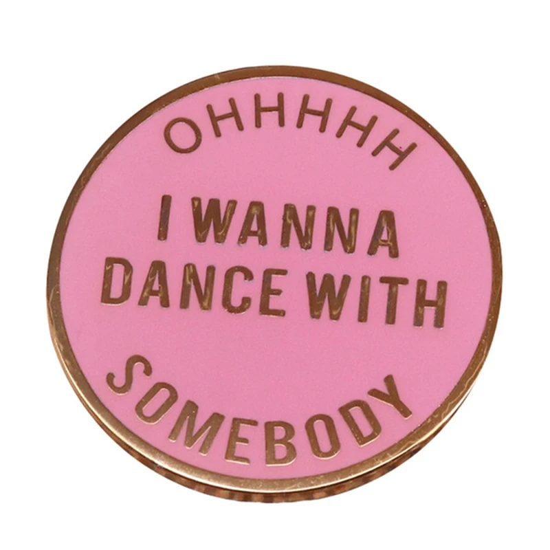 Я хочу танцевать с кем-то эмалированная брошь в стиле Уитни Хьюстона | Украшения и