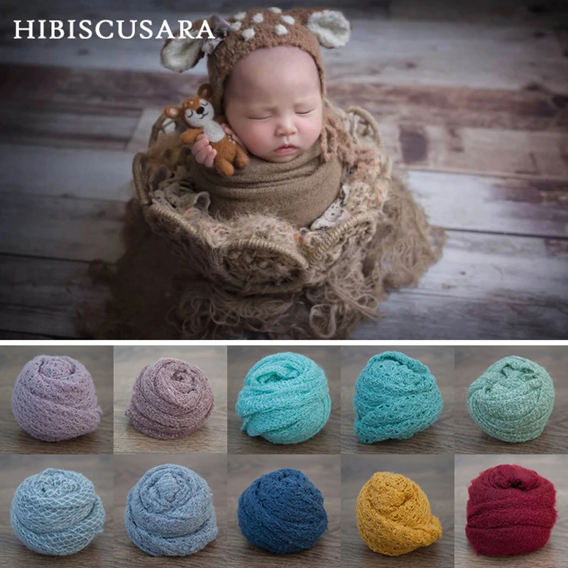 Stretch Newborn Baby Wraps Photography Swaddle Handknitted Blanket Multi-stitch Infant Hand Crochet Wrap Elastic Blankets