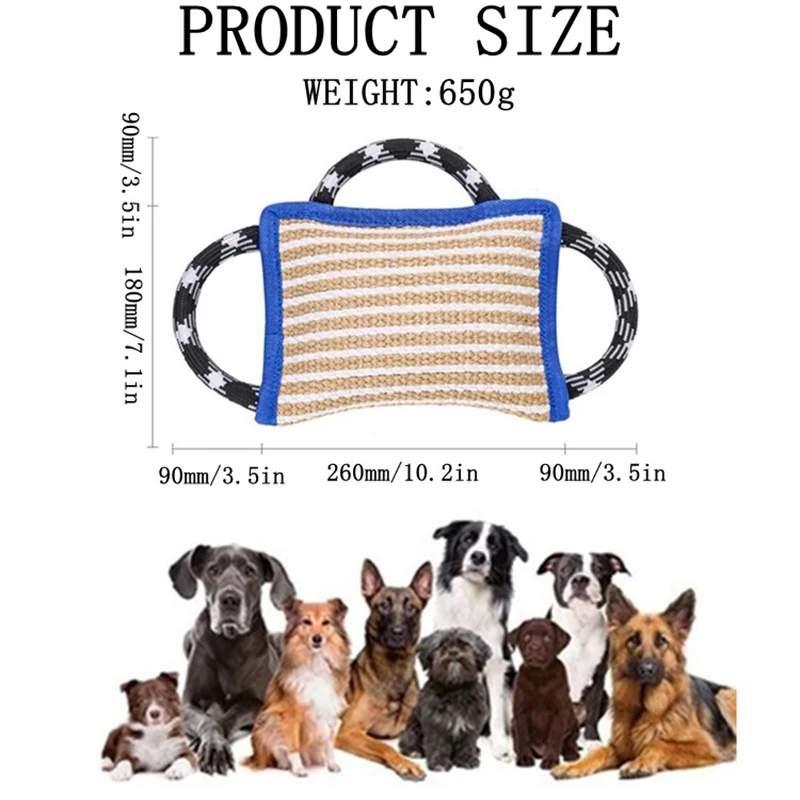 

Interactive Pet Dog Toys Durable Handle Jute Bite Pillow Tug of War Eco-friendly Pet Puppy Training Toy Comfortable Dog Supplies