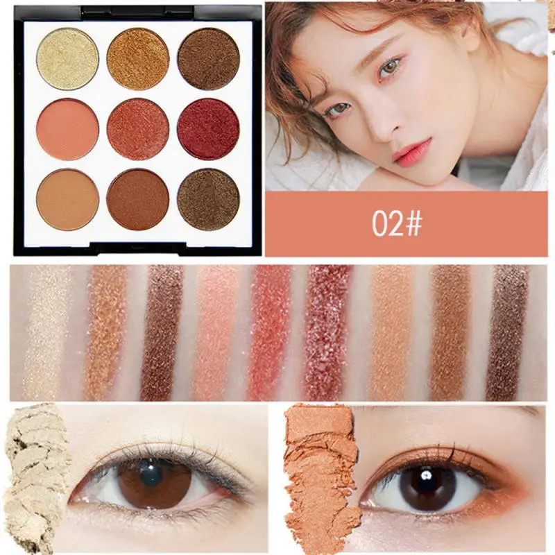 Стойкие водостойкие натуральные тени для век 9 цветов лоток земного цвета винный