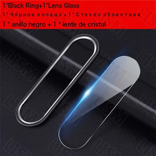 Black Ring Glass Для задней камеры Xiao mi 9 mi 9 SE Red mi Note 8/7/Pro Алюминиевый чехол с металлическим кольцом для защиты экрана или с задней стеклянной пленкой для объектива - Цвет: Black Ring Glass