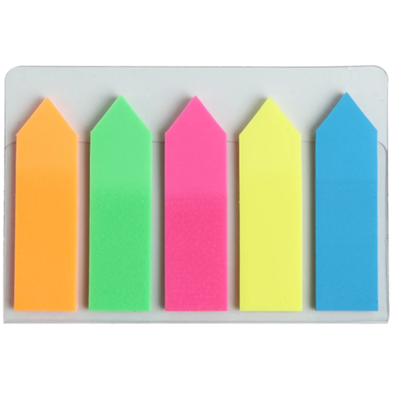 Memo Pads Comix D6019 Easy Tab Notes Stick Colorful (arrow) Transparent Naked 76x125mm Color Assorted(5 Color) 20 Sheets N | Канцтовары