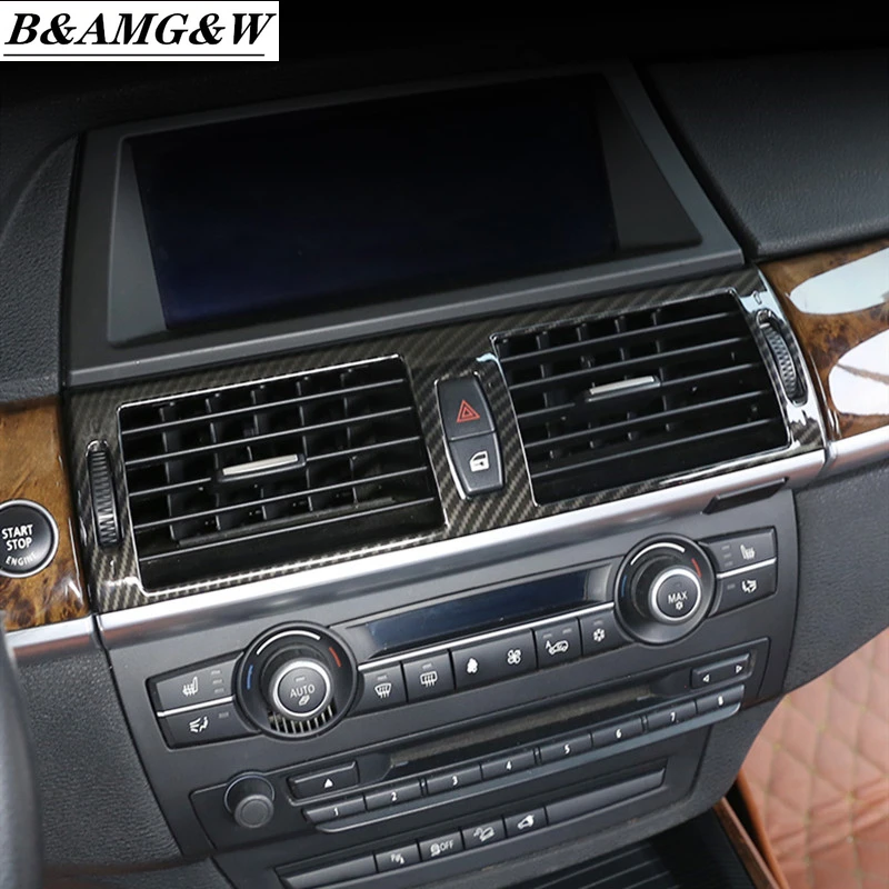 Car Styling Center Console Air Outlet Frame Decoration Cover Trim For BMW X5 E70 X6 E71 2008-2014 Interior Auto Accessories | Автомобили и