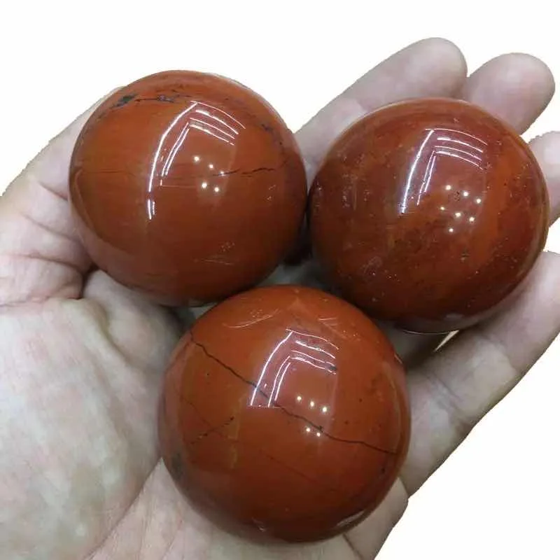 

MOKAGY 40mm -50mm Natural Red Jasper Quartz Crystal Sphere Ornaments Stone 1pc