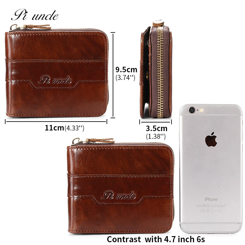 Новинка самый популярный мужской короткий кошелек из натуральной кожи на молнии