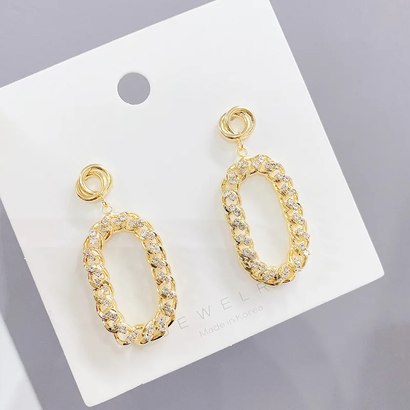 

Geometric Earrings Korean Sterling Silverss Needle Stud For Women Trendy Simple Elegant Internet Popular Gift