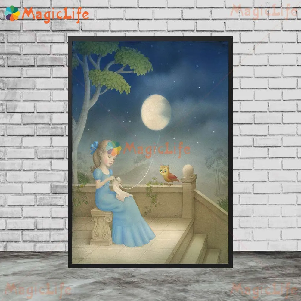 

Картины на стену с героями мультфильмов «серьезная кукла» для гостиной, детской комнаты, Постер в скандинавском стиле, настенная Картина на холсте, домашний декор без рамки