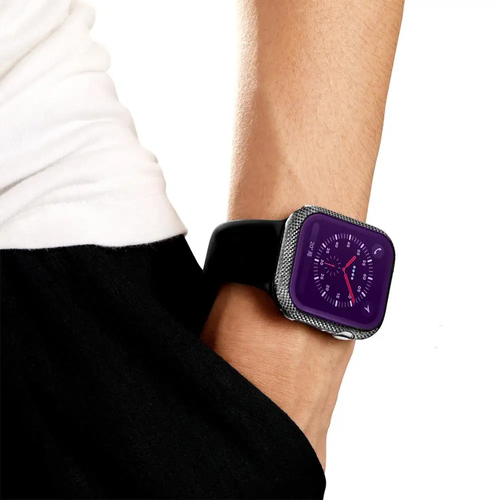 glasscover for apple watch case 38mm 42mm accessories carbon fiber bumperscreen protector iwatch series 3 4 5 6 se 40mm 44mm free global shipping