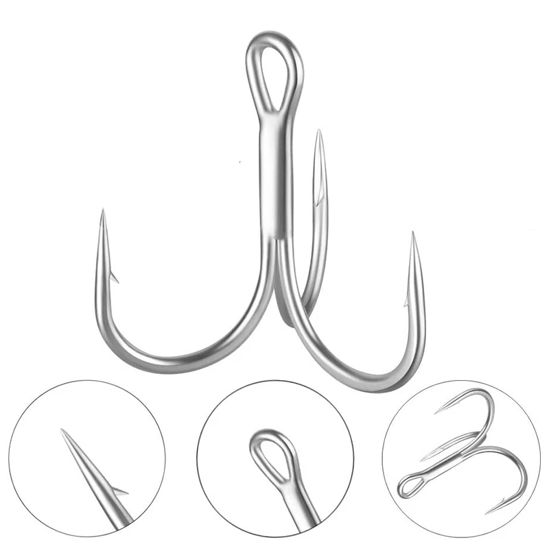 50 шт. Высокоуглеродистая сталь рыболовный крючок тройной супер твердый острый