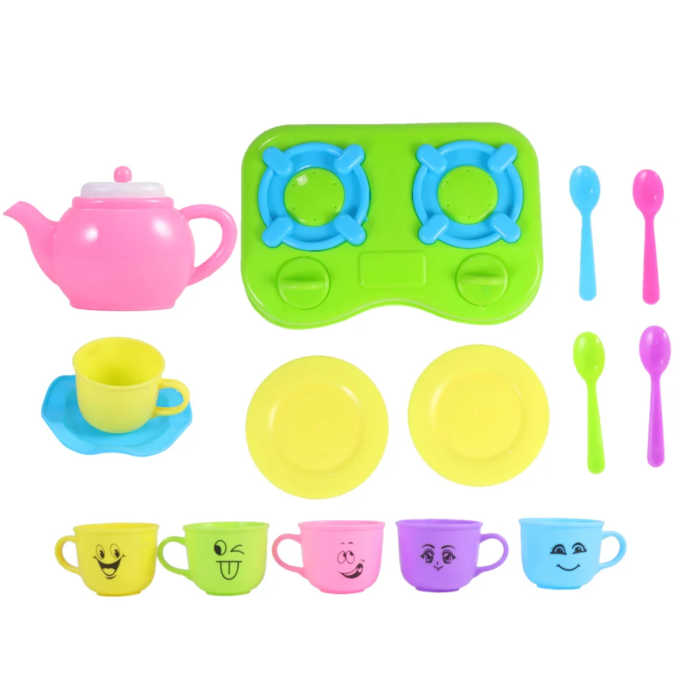 

1 Set of Kids Playing House Tableware Teaware Toys Tableware Plaything Funny Children Toys Colorful Random Color