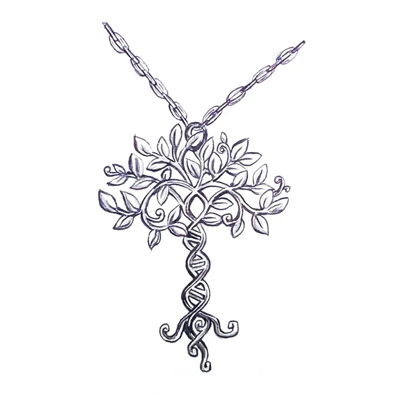 Древо жизни S925 серебряное ожерелье подвеска в виде ДНК ручной работы Элегантные