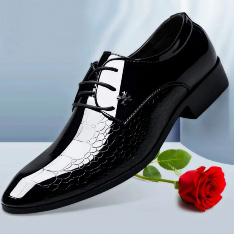 

2020 New Fashion Italian Oxford Shoes for Men Luxury Mens Patent Leather Wedding Shoes Mens Pointed Toe Dress Shoes Plus 45