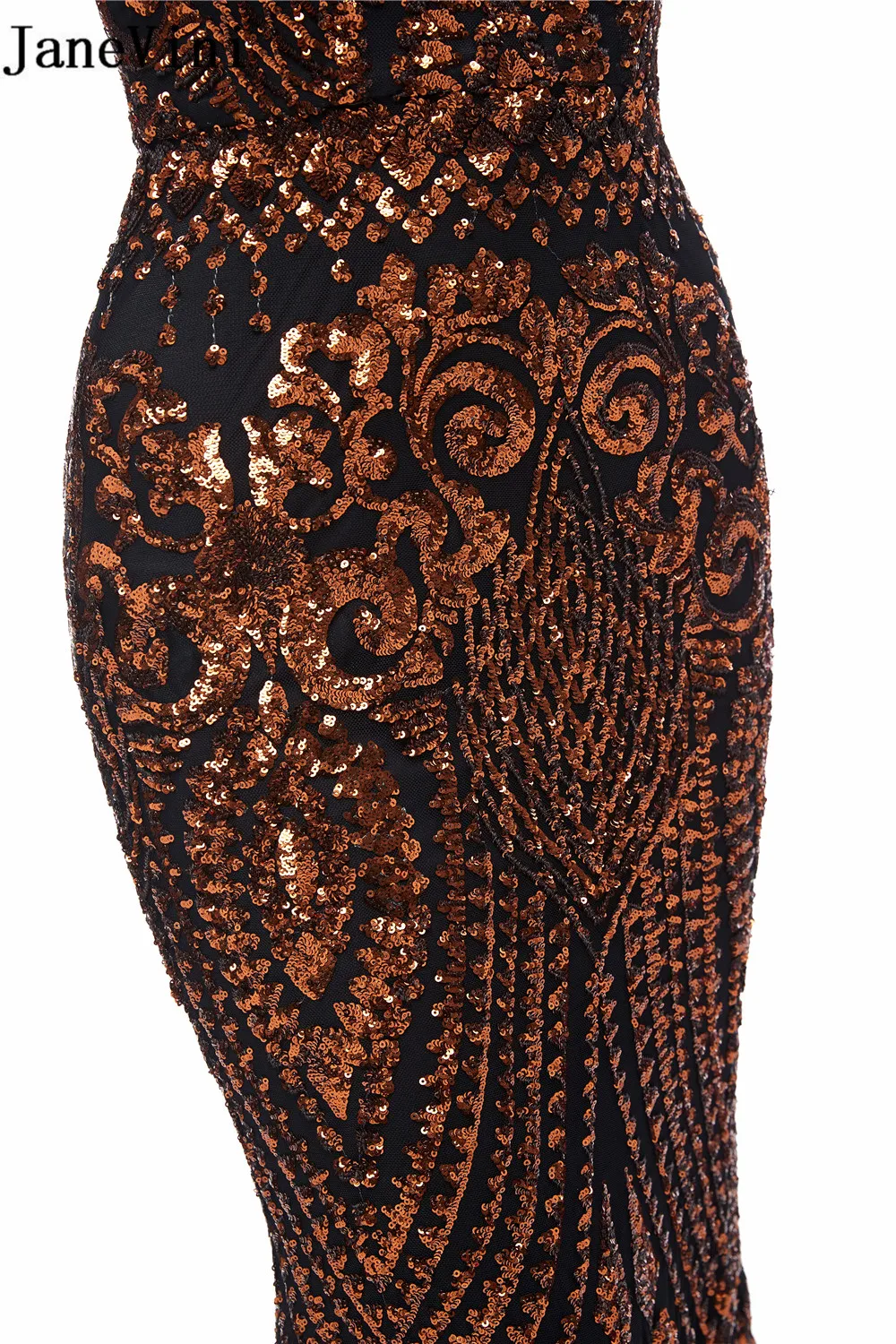 

JaneVini Sexy Gold Long Prom Dresses Mermaid Bling Bling Sequined African Prom Dress Floor Length Ladies Evening Party Gown 2019