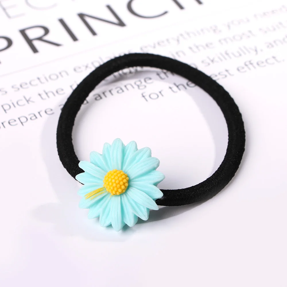 4 шт. кожаные резинки для волос с маргаритками| |