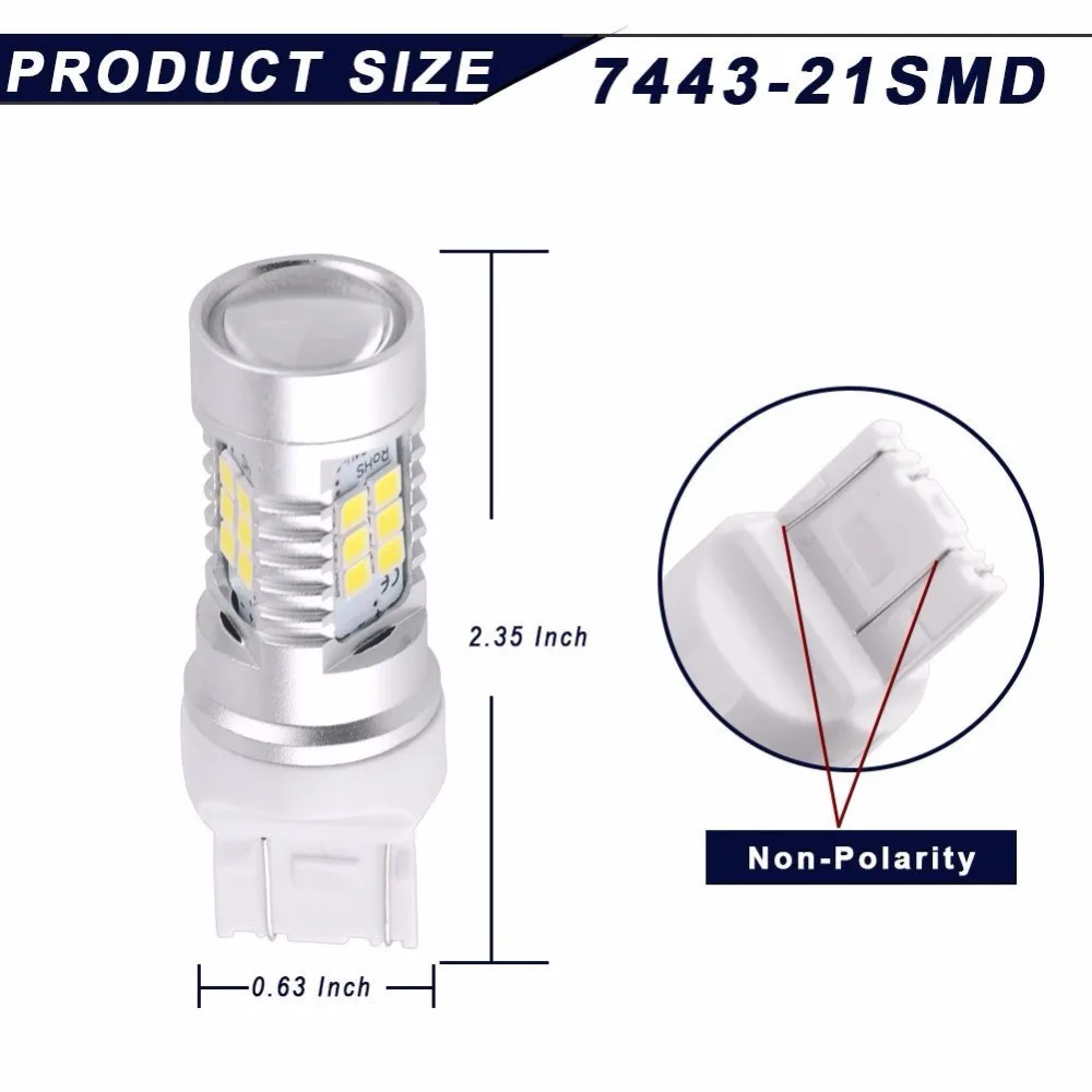 Супер яркий дизайн без полярности! Задний фонарь белого цвета T20 7443 7444NA очень