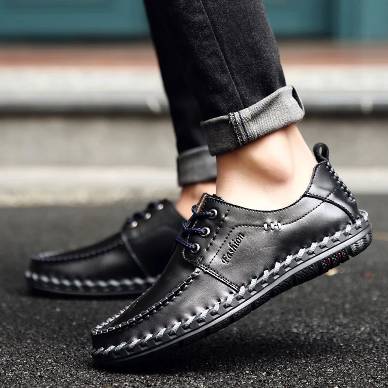 Тренд 2020 Для мужчин Повседневная Кожаная Обувь Одежда из мягкой ткани