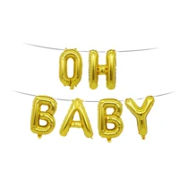 6pcs 16inch gold oh baby letter foil balloons helium ballon birthday party decorations kids boy girl baby shower supplies globos