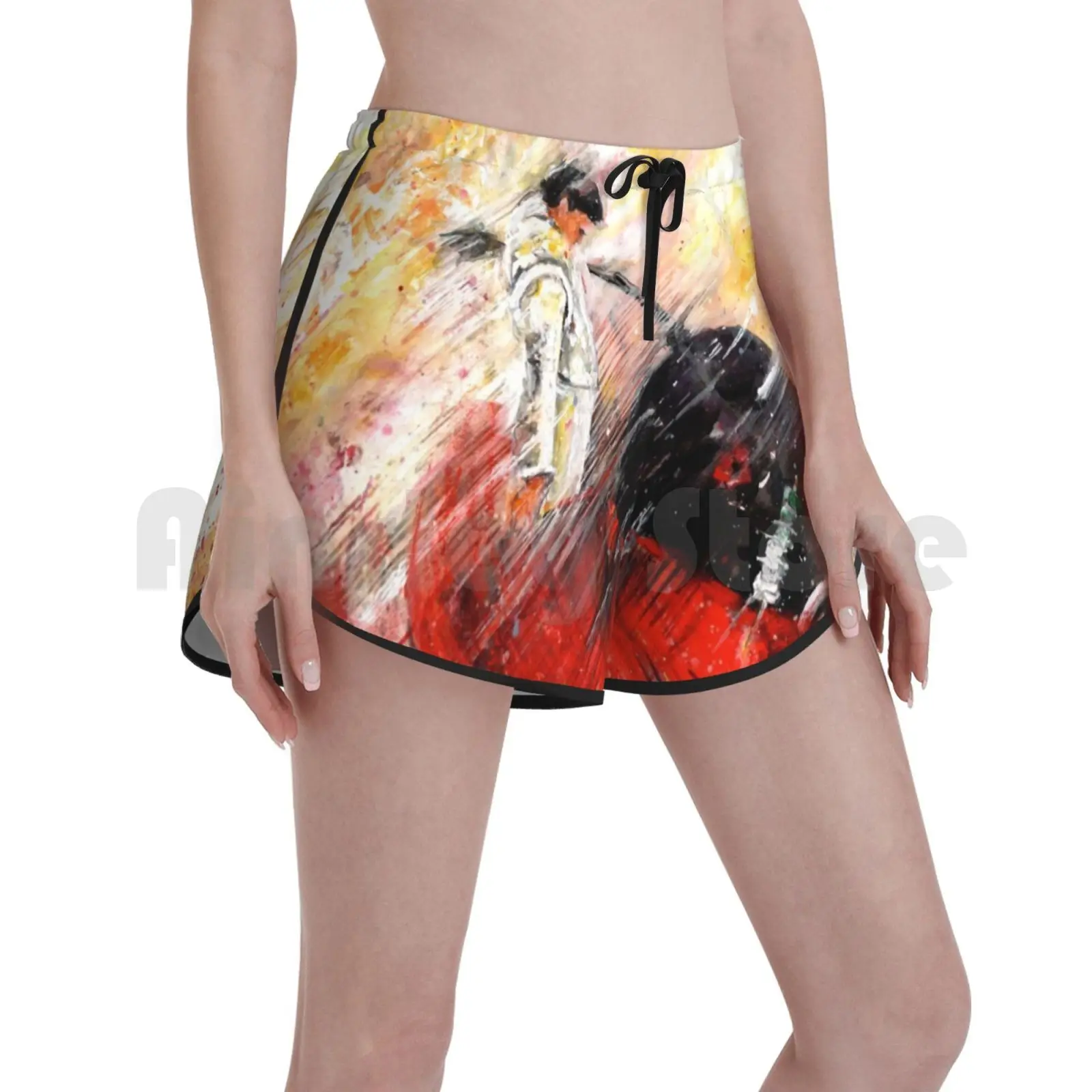 

Шорты для плавания женские пляжные с рисунком бульбоя