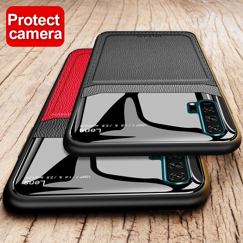 For Huawei Honor 20 case Luxury Shockproof soft bumper leather Pro back cover shell fundas capa | Мобильные телефоны и
