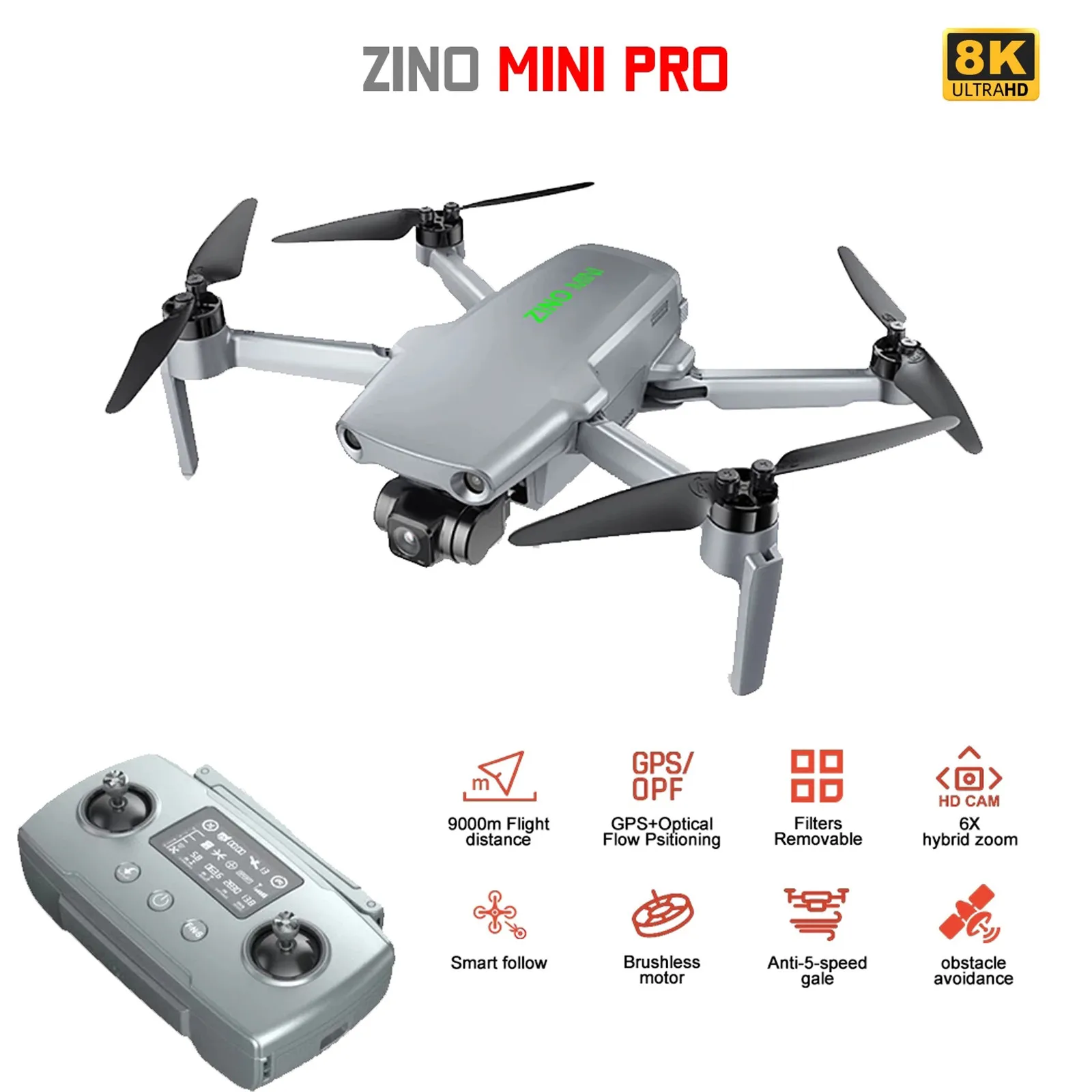 

Hubsan ZINO Mini PRO GPS Drone 5G WiFi 10KM 40mins FPV With 4K 30fps HD Camera 3-axis Gimbal Professional Dron 249g Quadcopter