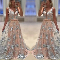 sexy women multiway hollow screen yarn embroidery long dress party wedding bridesmaids infinity robe longue femme