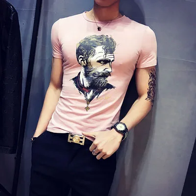 

Men's summer new wild solid color short-sleeved bottoming shirt cotton round neck T-shirt