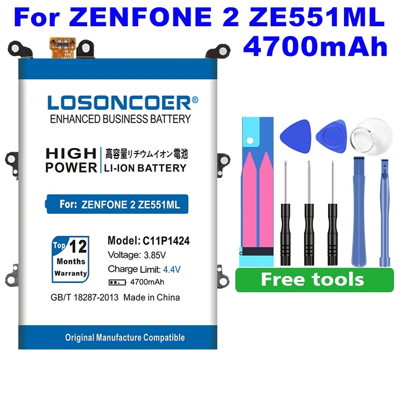LOSONCOER 4700 мА/ч, C11P1424 для Asus Zenfone 2 Батарея ZE551ML Zenfone2 ZE550ML 5,5 дюймов