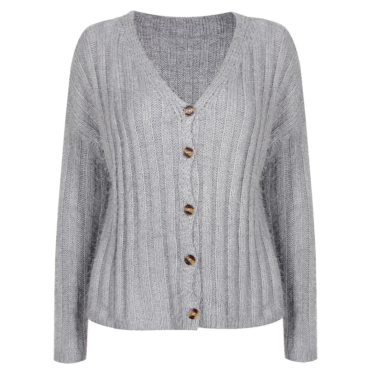 

2020 European and American women fall/winter new fashion casual deep V-neck sweater long-sleeved single-breasted cardigan