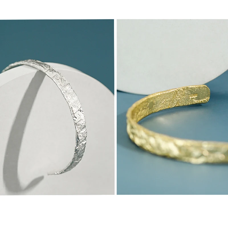 Новый браслет Kinel 2020 минимализм винтажный Открытый из стерлингового серебра 18K