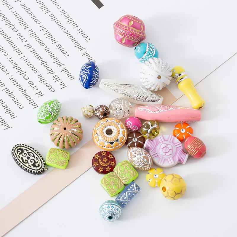 100 шт бронзовые акриловые бусины DIY смешанные спиральные узоры интервальные