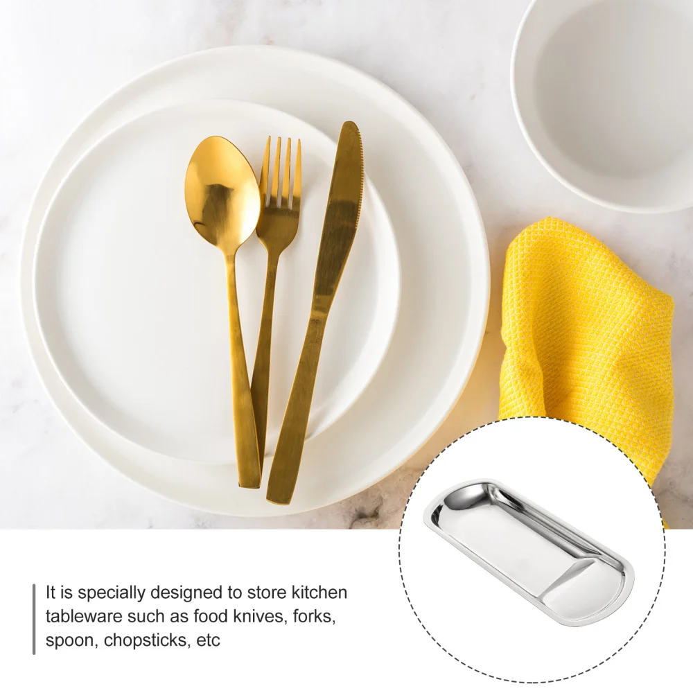 

1Pc Stainless Steel Serving Tray Multi-functional Spoon Ladle Plate for Kitchen