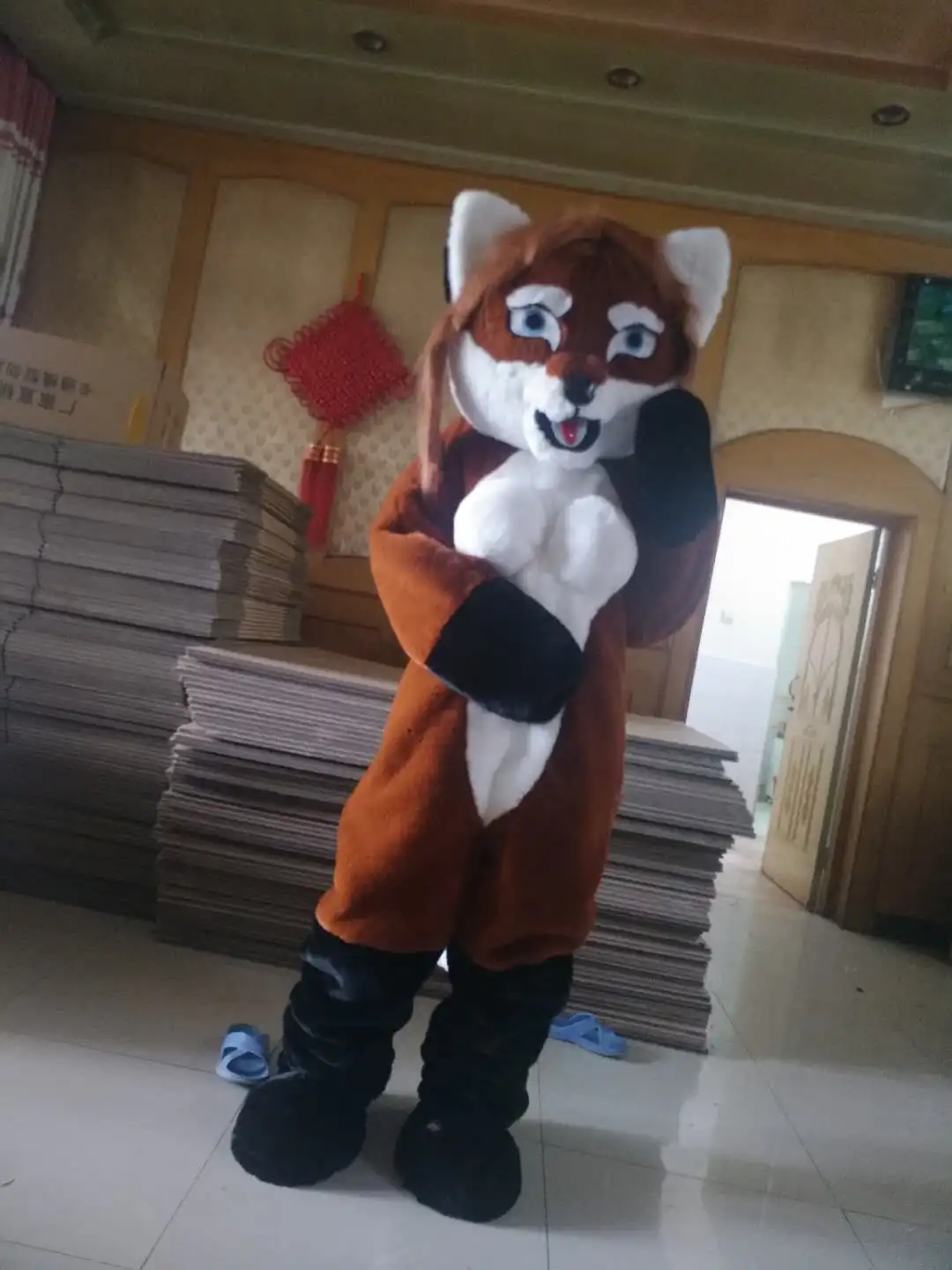 Лидер продаж новый костюм-талисман с изображением собаки и волка сексуальный