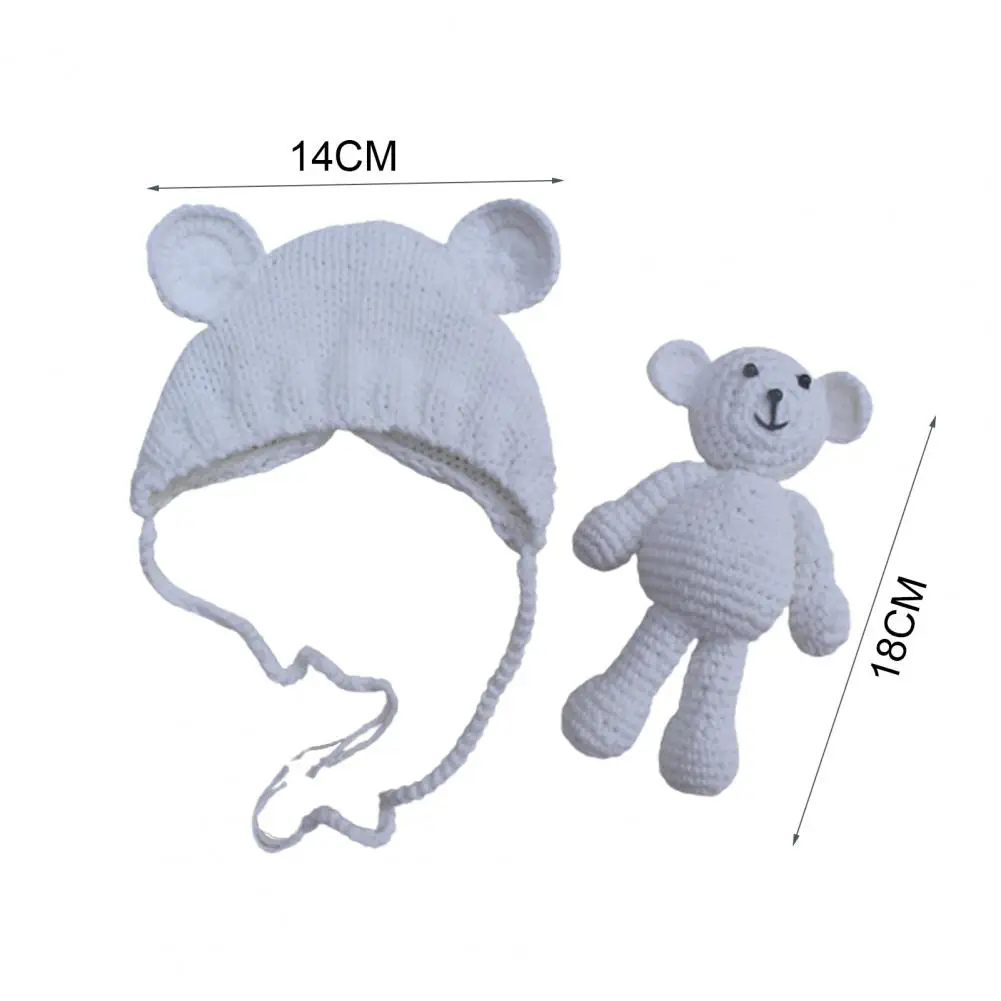 Sombrero de oso conejito para beb&eacute;, gorro infantil c&aacute;lido a la moda, accesorio de fotograf&iacute;a para reci&eacute;n nacidos, accesorios de fotograf&iacute;a para reci&eacute;n nacidos, regalos para beb&eacute;s-3