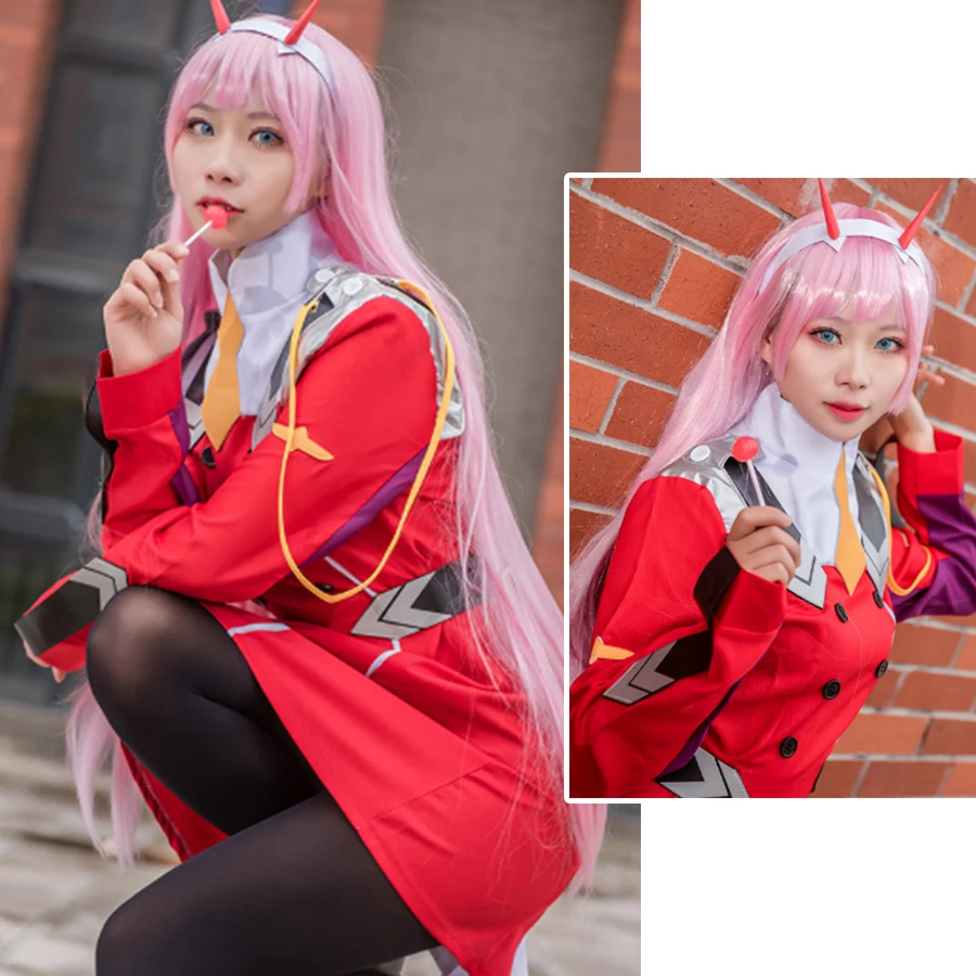Костюм для косплея Zero Two из аниме «Дарлинг в франксе», костюм униформы Zero Two 02, костюмы, головной убор, парик, Женский костюм на Хэллоуин (art.: 3920b2a07752e) - 3920b2a07752e