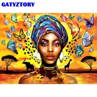gatyztory coloring by numbers africa woman handpainted on canvas diy pictures by number portrait kits home decoration