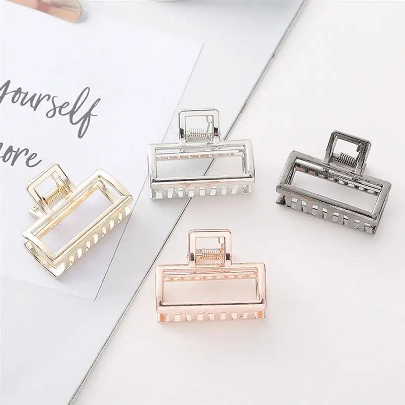 

2020 New Claw Clip for Women Rectangle Hollow Metal Hair Claw Large Size Hair Clamps Claw Clip Crab for Hair Accessories