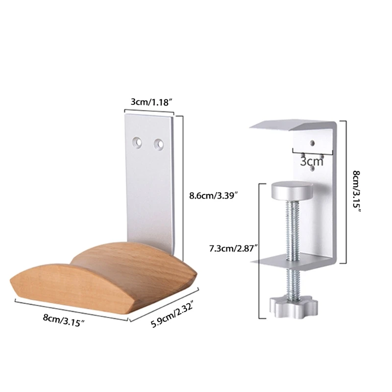 

Solid Wood Headset Holder Universal Earphone Hanger Holder for Gaming Headsets & DJ Headphones Desktop Headphone Rack